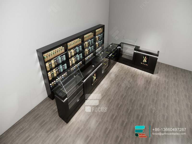 Tobacco Display Glass Shelve Display Smoke Shop Showcase