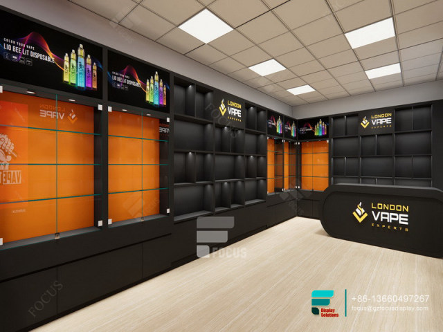Customized Cigarette Display Wall Case Glass Cabinet