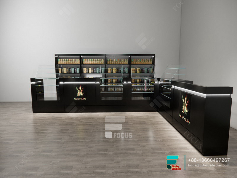 Tobacco Display Glass Shelve Display Smoke Shop Showcase