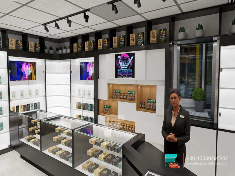 E Cigarette Display Glass Wall Display Vape Shop Design