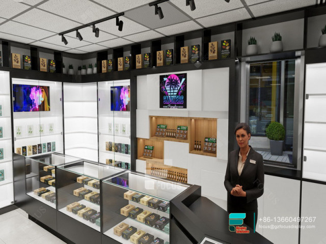 E Cigarette Display Glass Wall Display Vape Shop Design