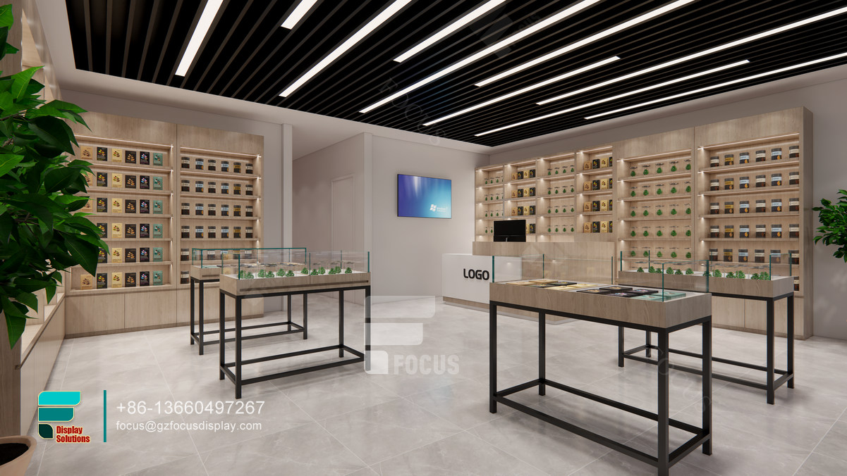 cigarette retail display rack glass display for retail shop