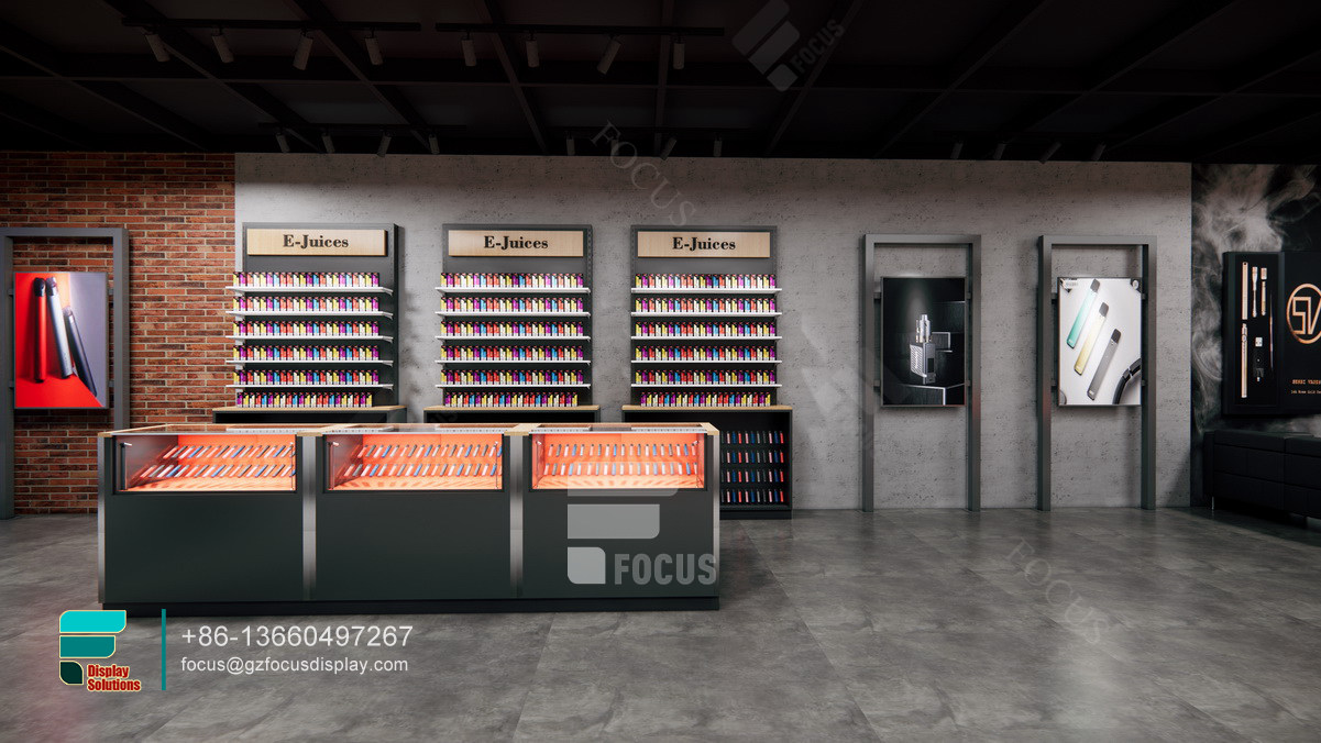 e cigarette display stand custom counter vape shop design