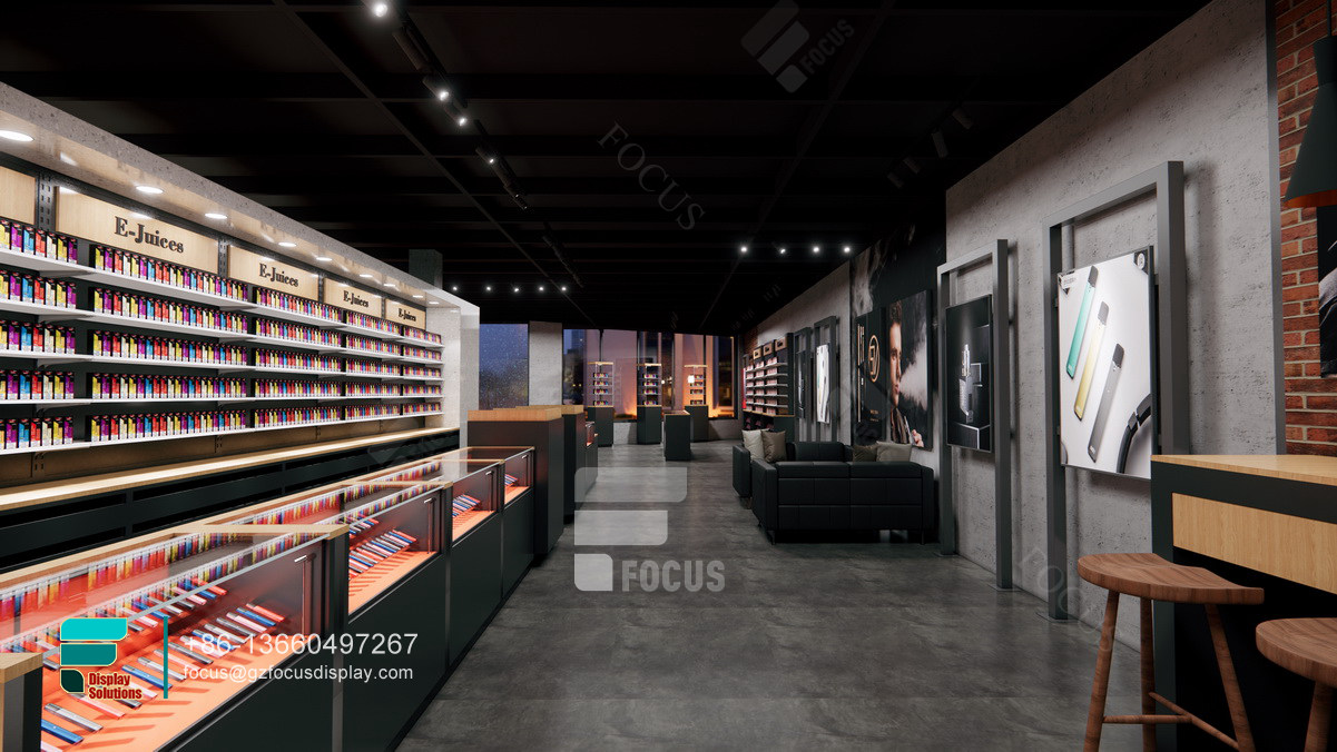 e cigarette display stand custom counter vape shop design