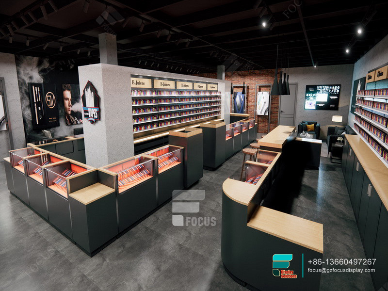 E Cigarette Display Stand Custom Counter Vape Shop Design