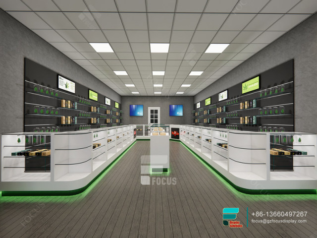 Custom Dispensary Cabinets Shop Display Glass Shelving