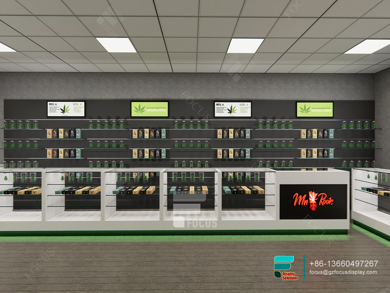 Custom Dispensary Cabinets Shop Display Glass Shelving