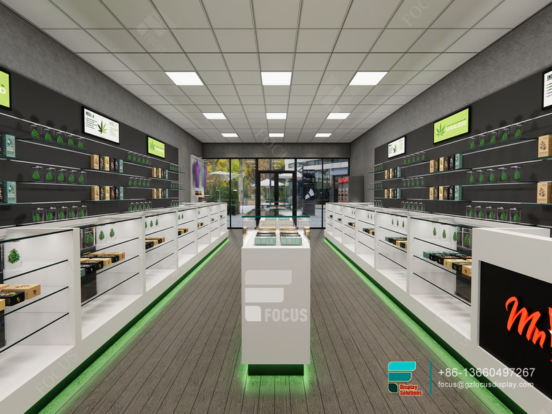Custom Dispensary Cabinets Shop Display Glass Shelving