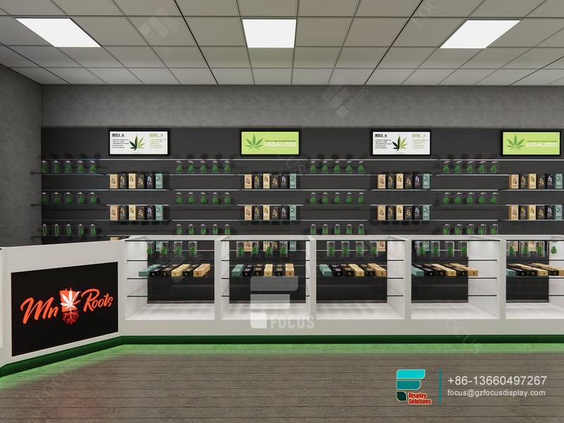 Custom Dispensary Cabinets Shop Display Glass Shelving