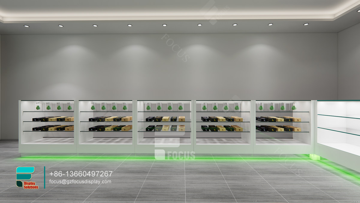 cigar display case glass display cabinet with lights