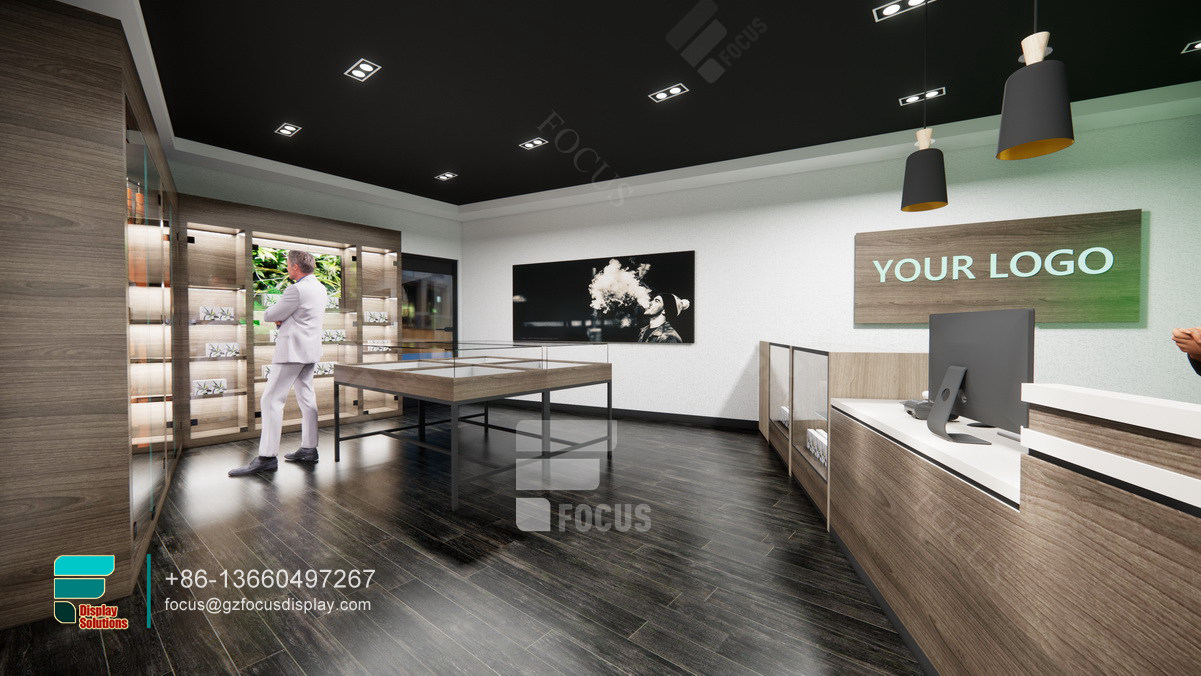 cigarette display dispenser store counter with glass display