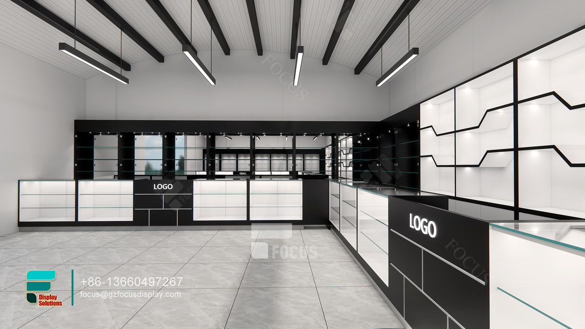 cigarette shelves round glass display cabinet for stores
