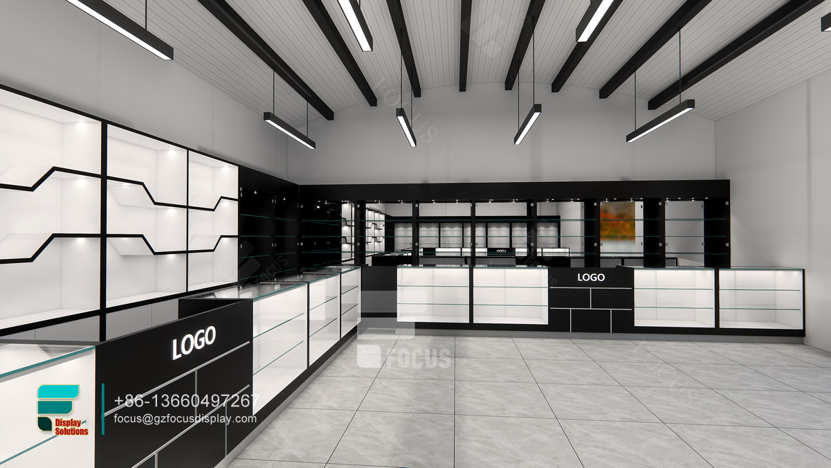 cigarette shelves round glass display cabinet for stores