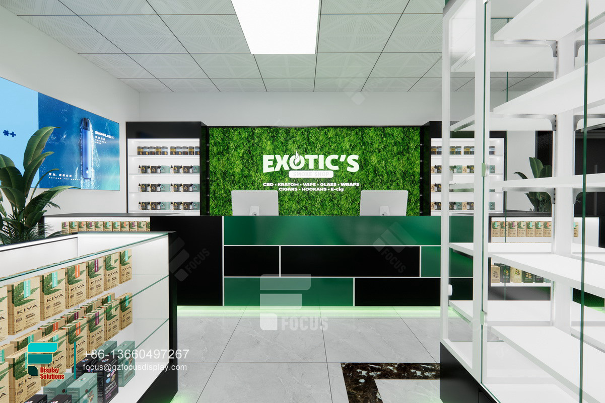 commercial dispensary display counters vape shop design