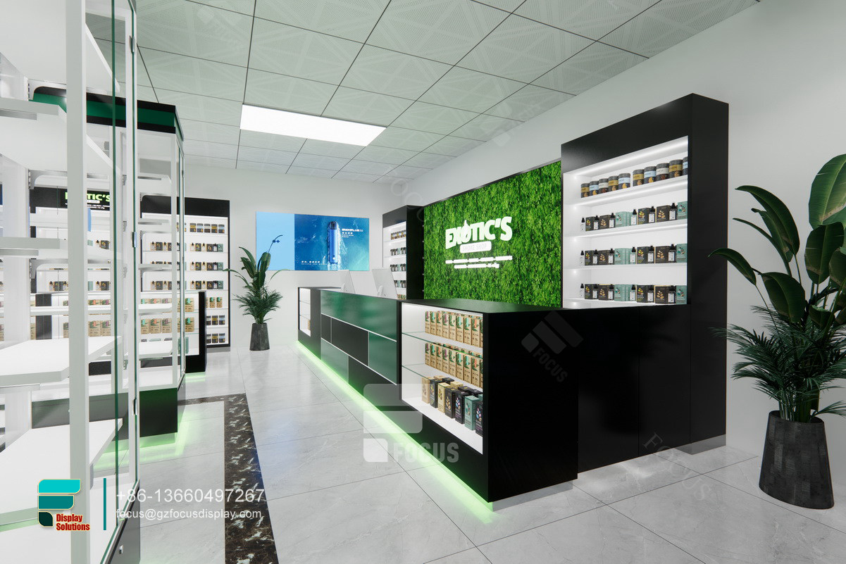 commercial dispensary display counters vape shop design