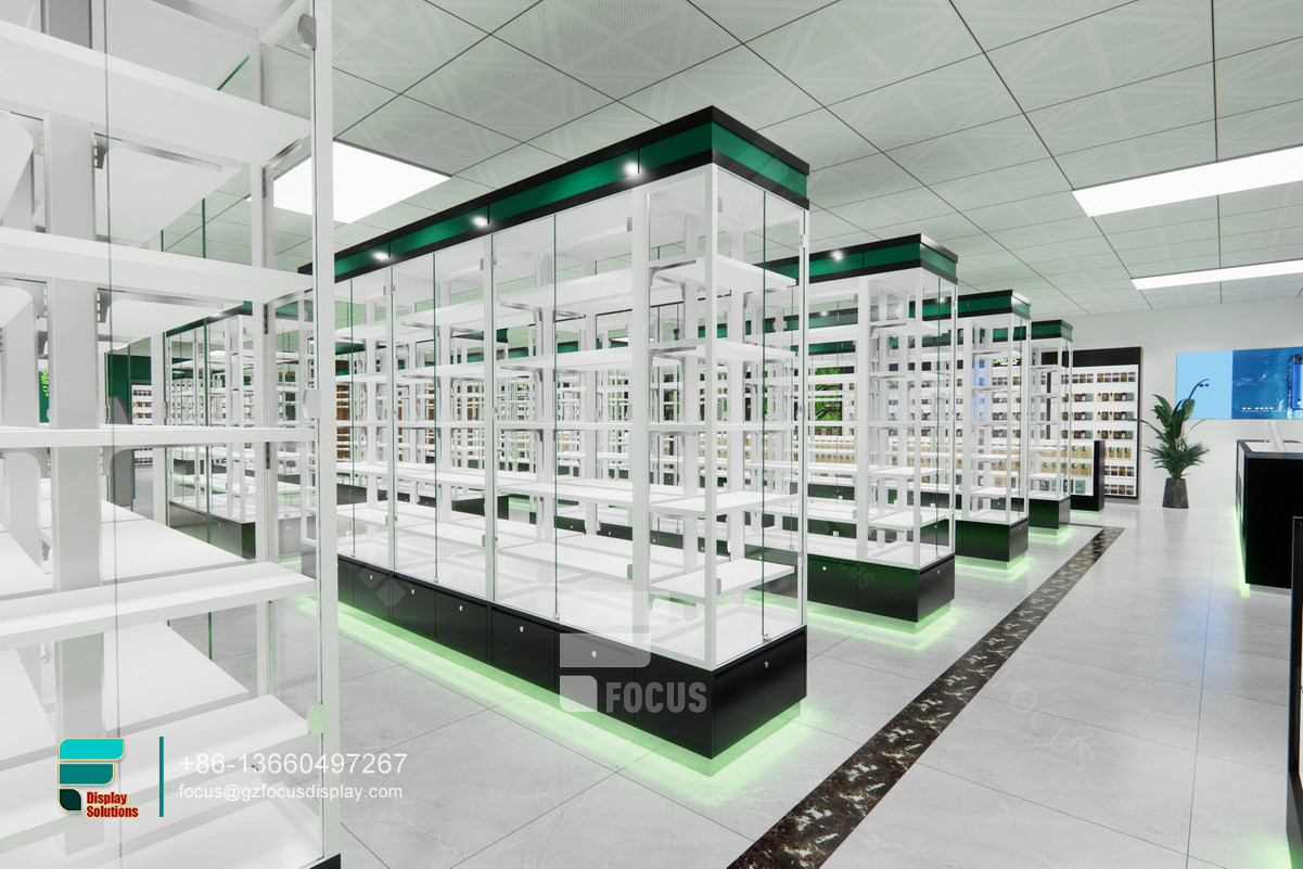 commercial dispensary display counters vape shop design