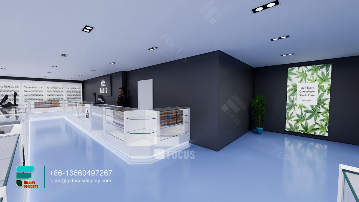 counter tobacco luxury cabinet glass dispensary furniture