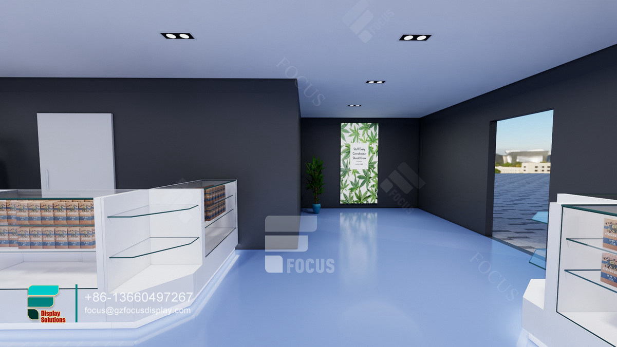 counter tobacco luxury cabinet glass dispensary furniture