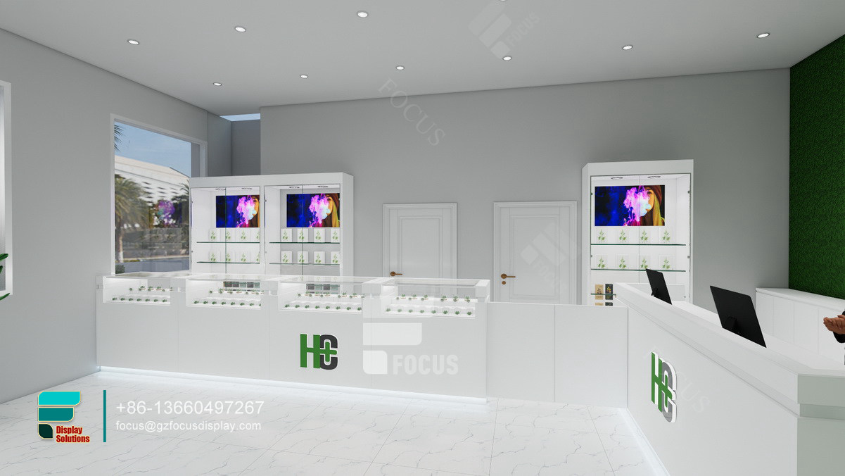 customize cigarette cabinet glass led display for shop