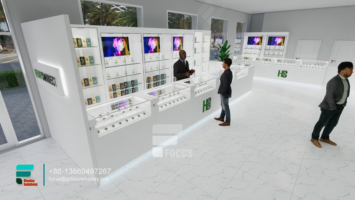 customize cigarette cabinet glass led display for shop