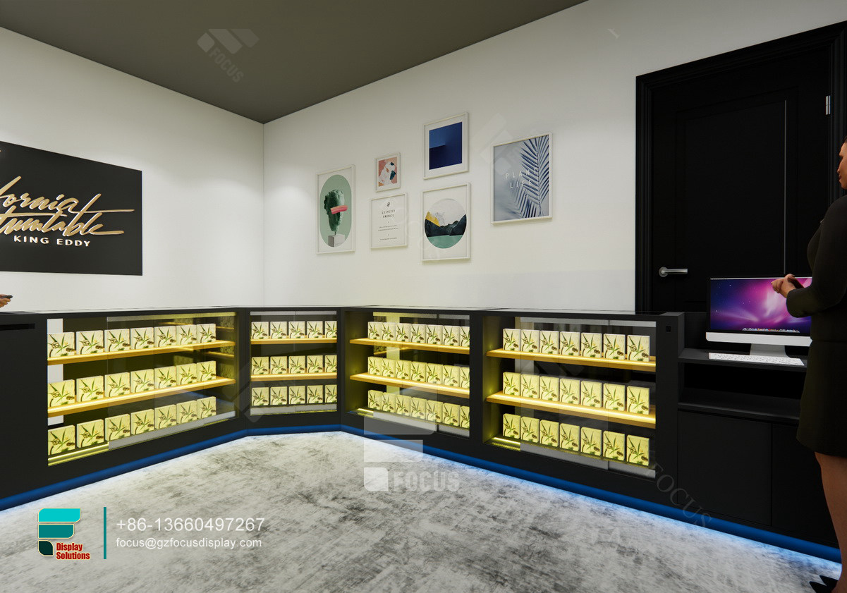 customize cigarette cabinets led glass shelf for sale