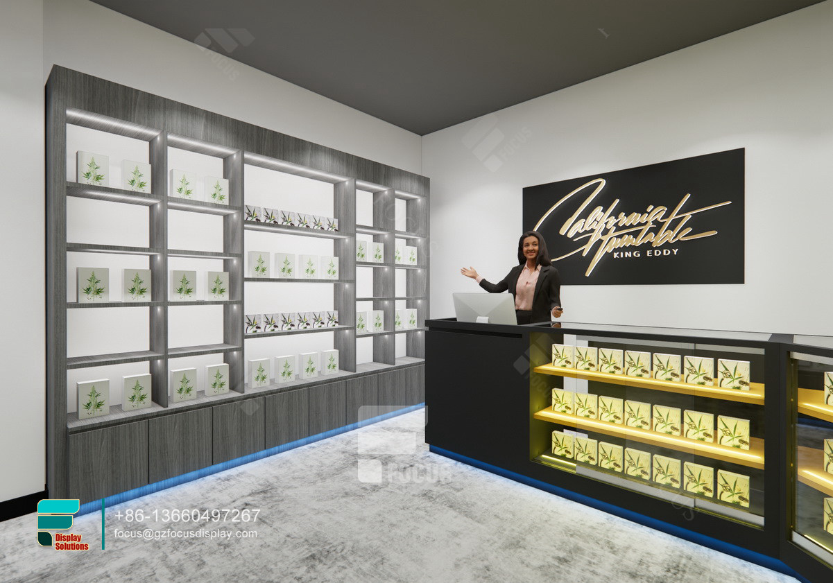customize cigarette cabinets led glass shelf for sale