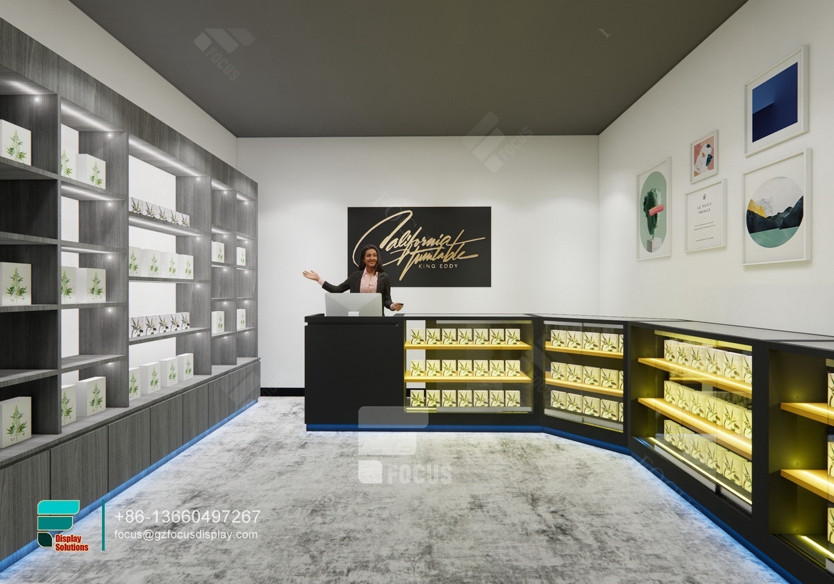 customize cigarette cabinets led glass shelf for sale