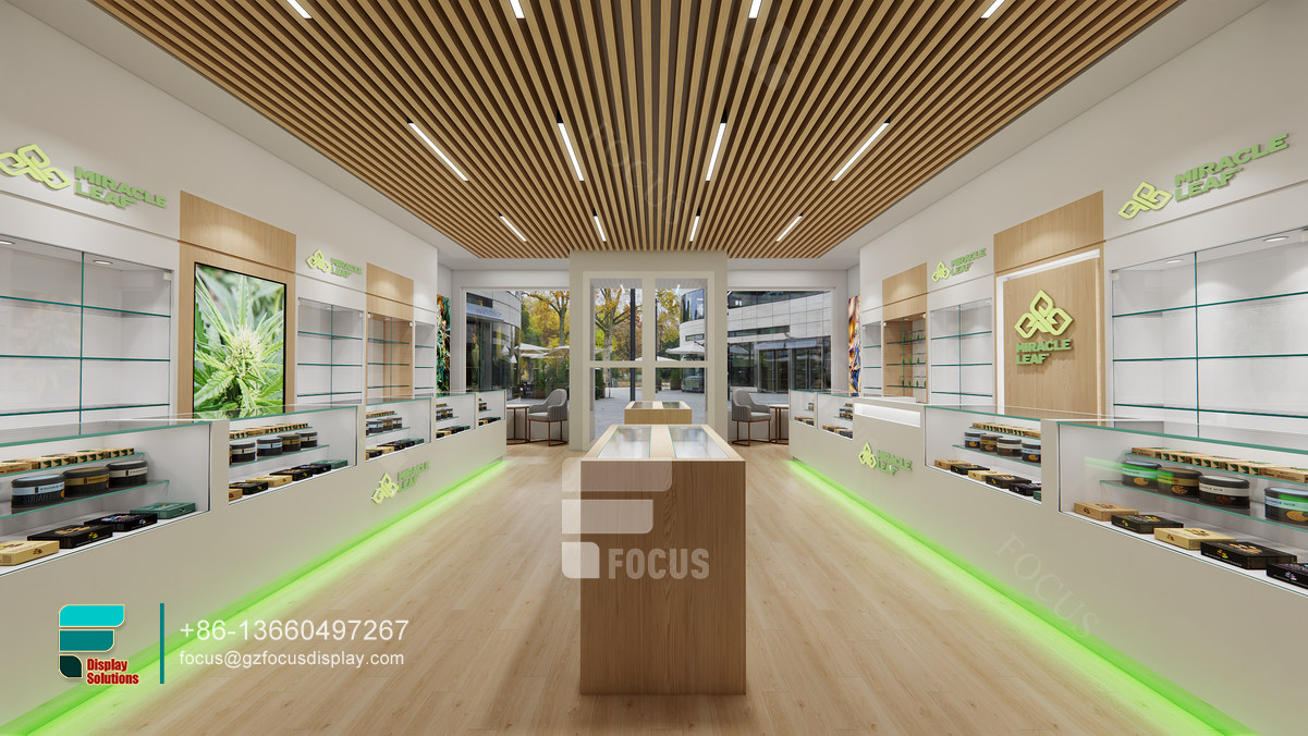 dispensary layout design glass showcase cigar display case