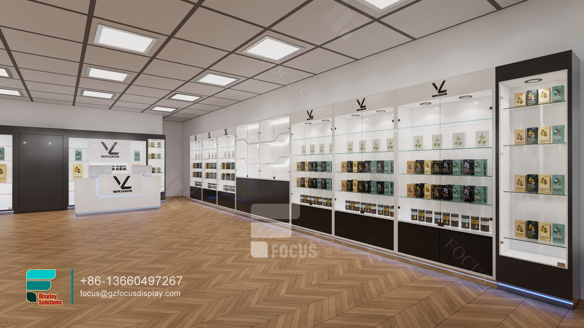 lockable cigarette cabinet glass display showcase with light