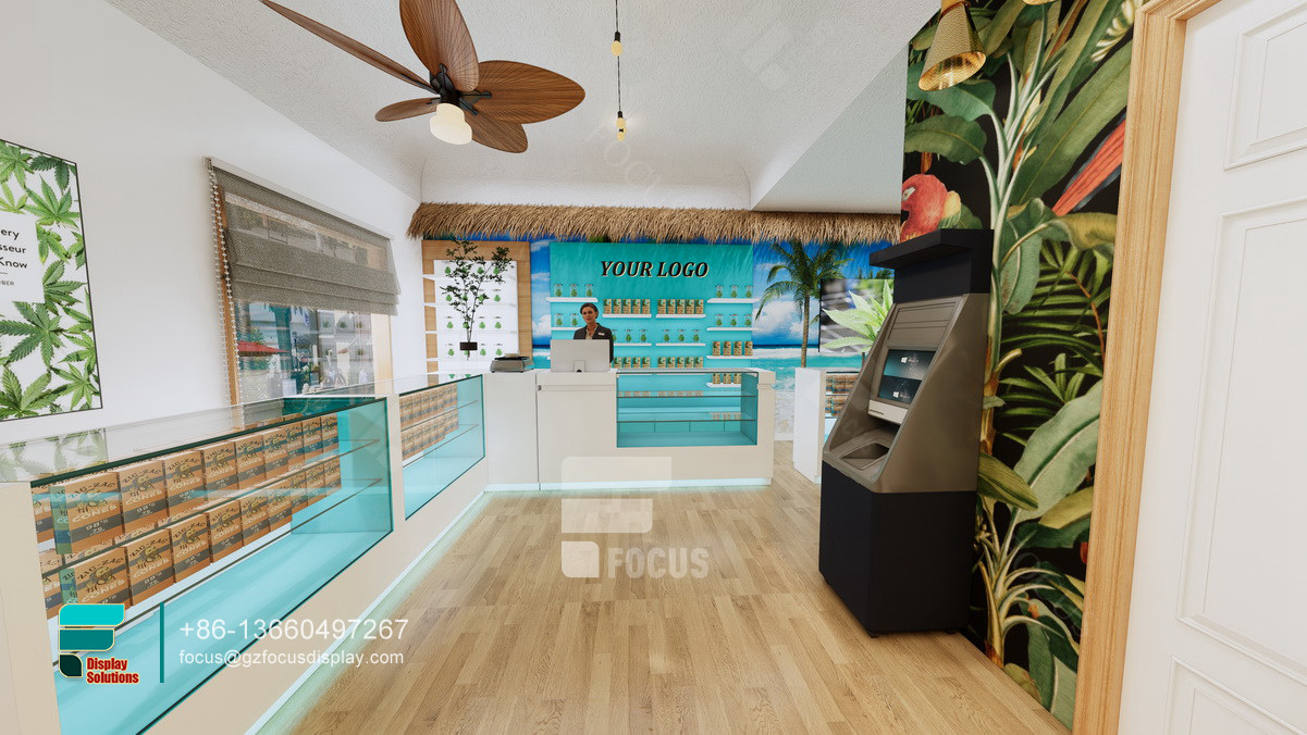 modern smoke shop fixtures glass display case cabinet
