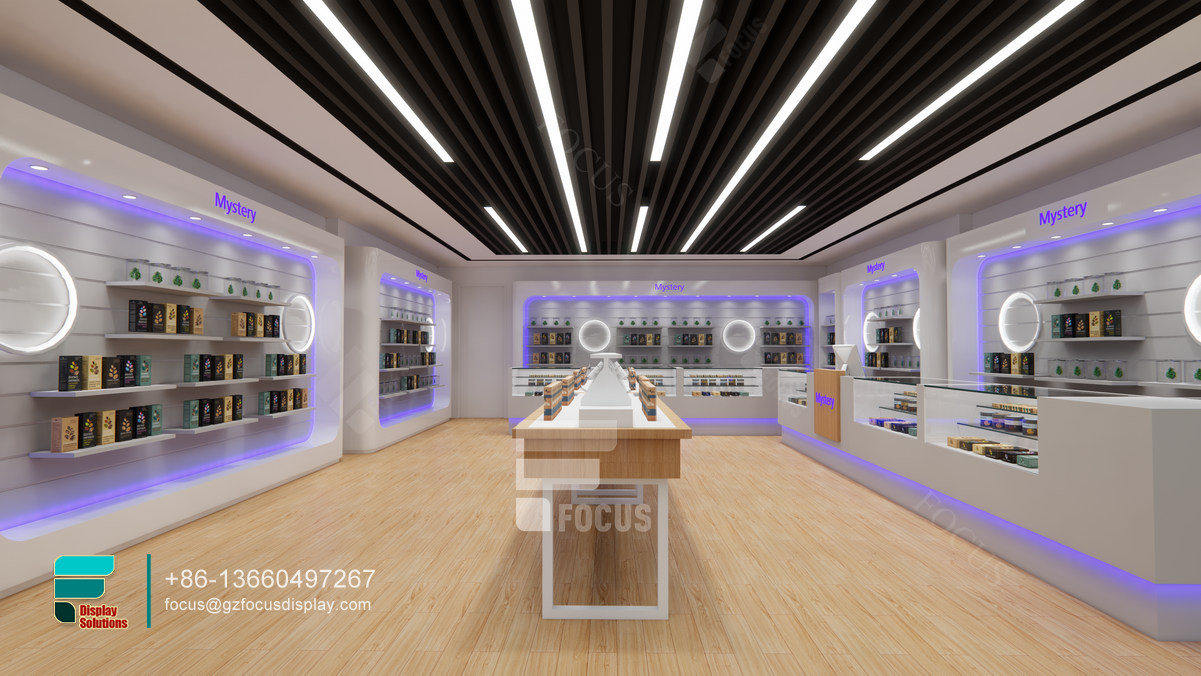 smoke shop glass displays glass cabinet with lights