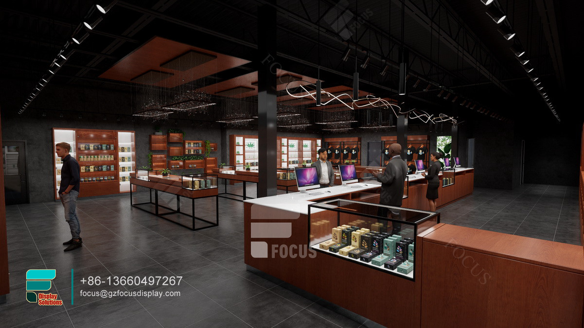 smoke shop showcase wood store cabinets dispensary furniture