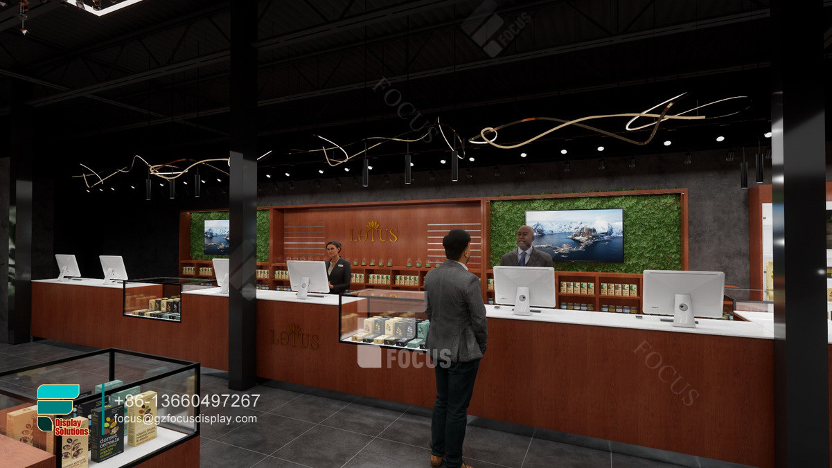 smoke shop showcase wood store cabinets dispensary furniture