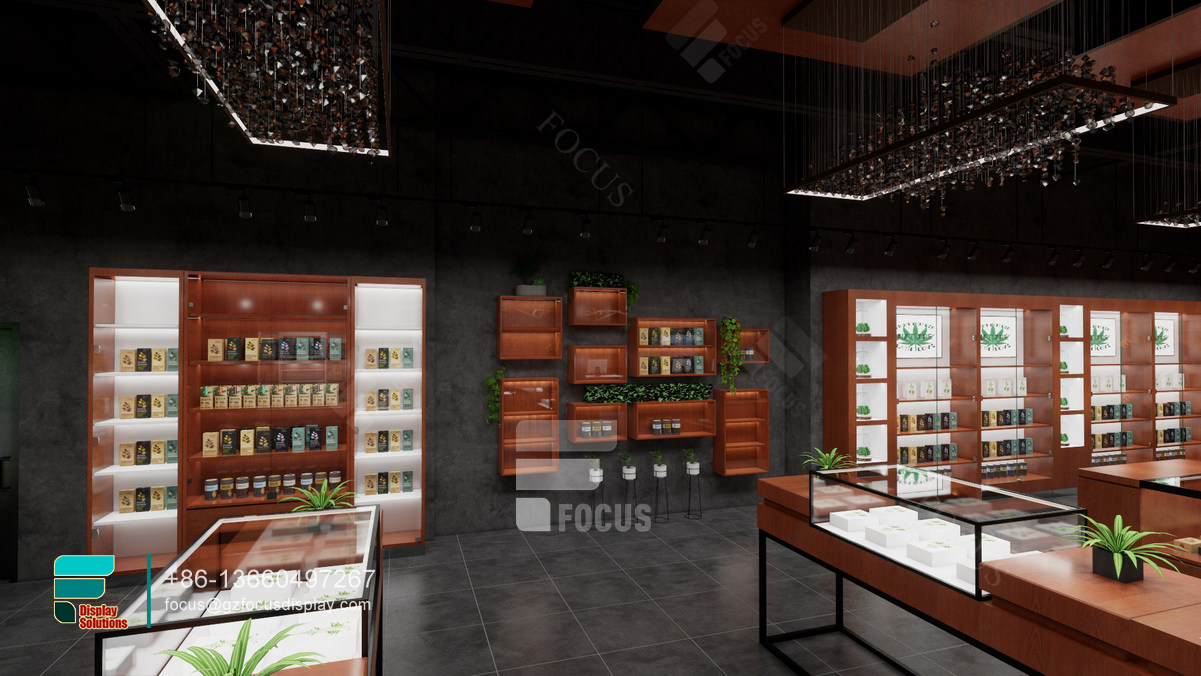 smoke shop showcase wood store cabinets dispensary furniture