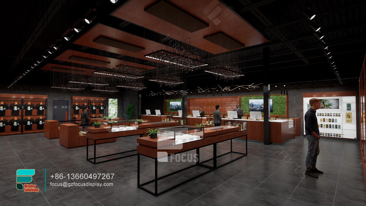 smoke shop showcase wood store cabinets dispensary furniture