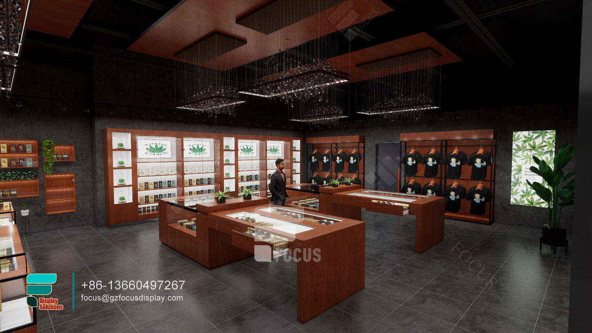 smoke shop showcase wood store cabinets dispensary furniture