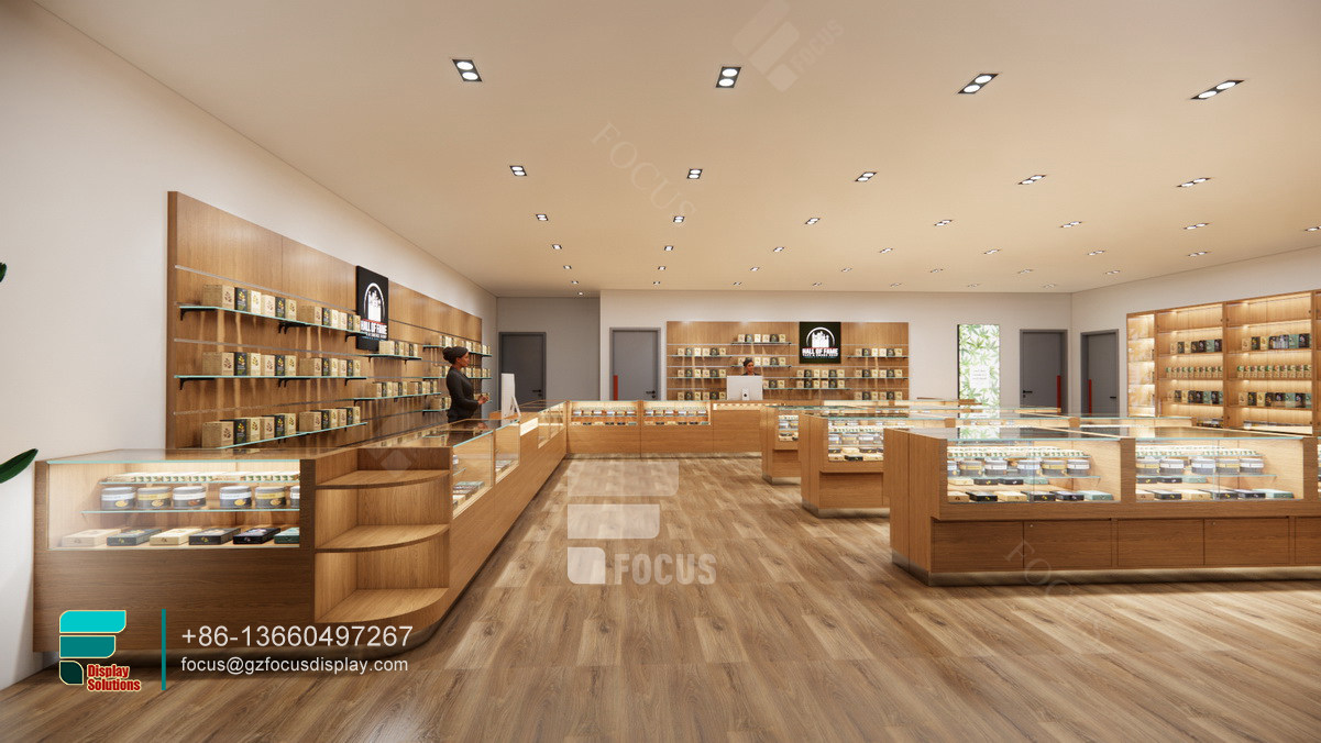 smoke shop wood display vitrine glass wooden display rack