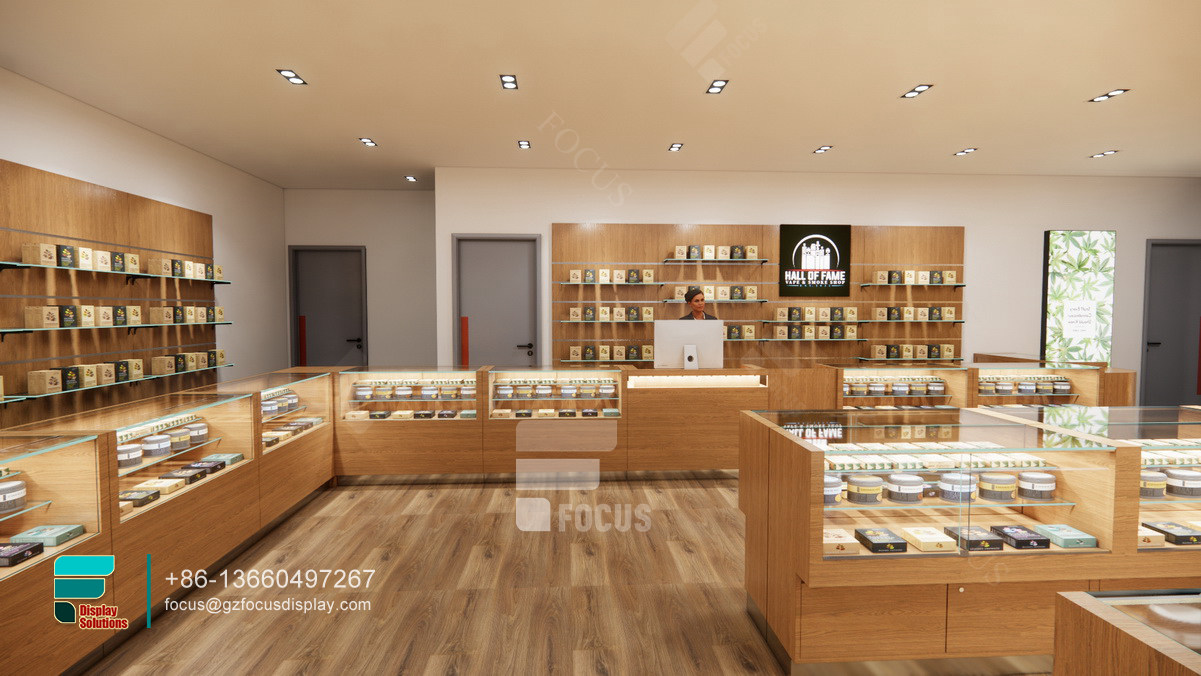 smoke shop wood display vitrine glass wooden display rack