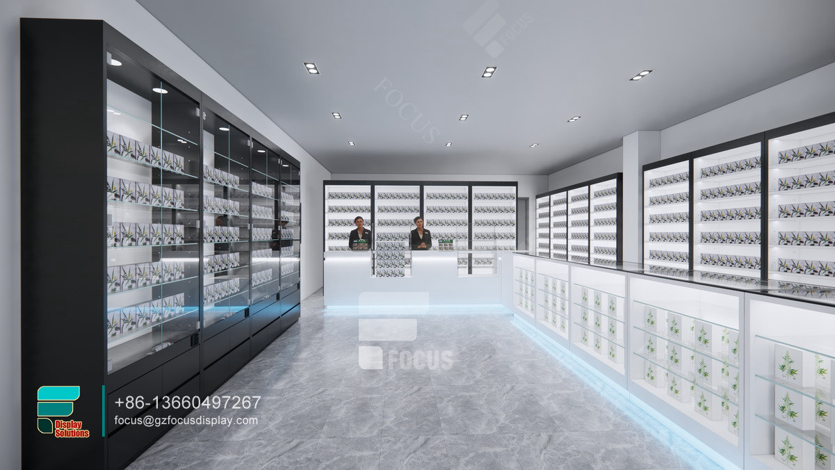 tobacco display cabinet pharmacy dispensary shelving