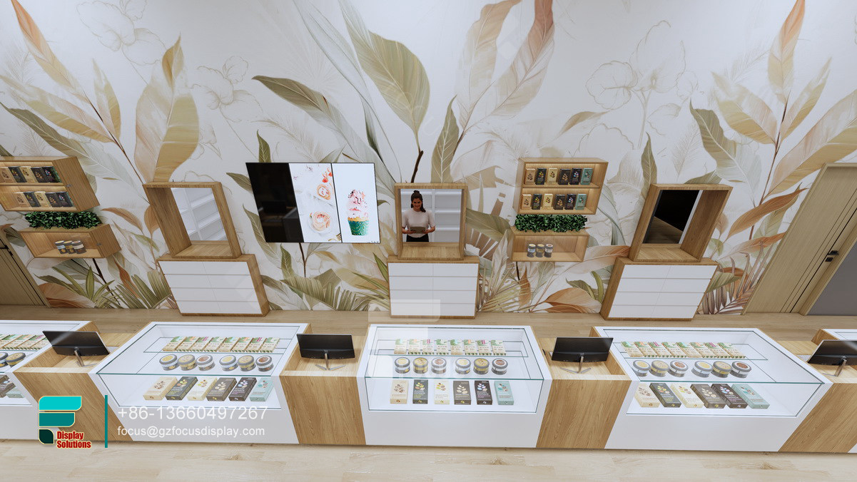 tobacco display rack glass shop showcase design for sale