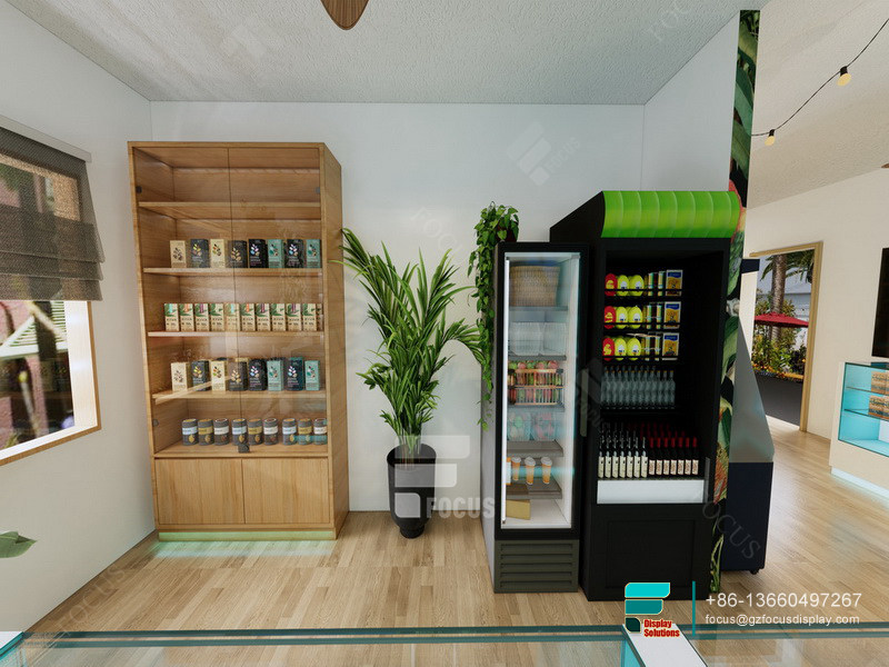 Modern Smoke Shop Fixtures Glass Display Case Cabinet