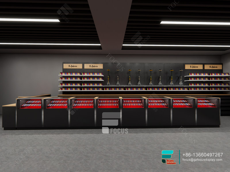 Custom Smoke Shop Furniture Retail Glass Display Case
