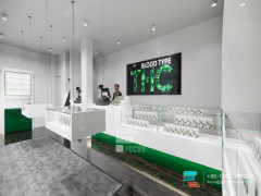 Cigarette Shop Design Glass Display Cabinet With Wheels