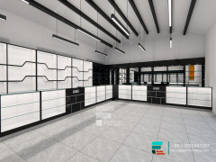 Cigarette Shelves Round Glass Display Cabinet For Stores