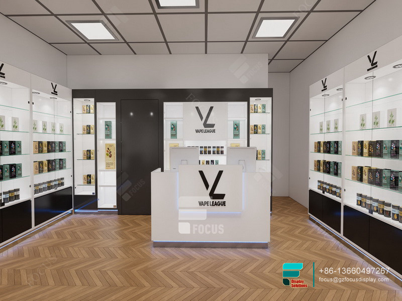 Lockable Cigarette Cabinet Glass Display Showcase With Light