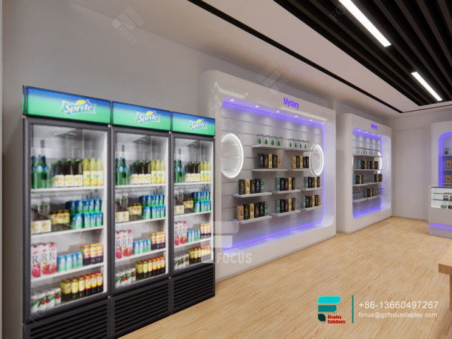 Smoke Shop Glass Displays Glass Cabinet With Lights