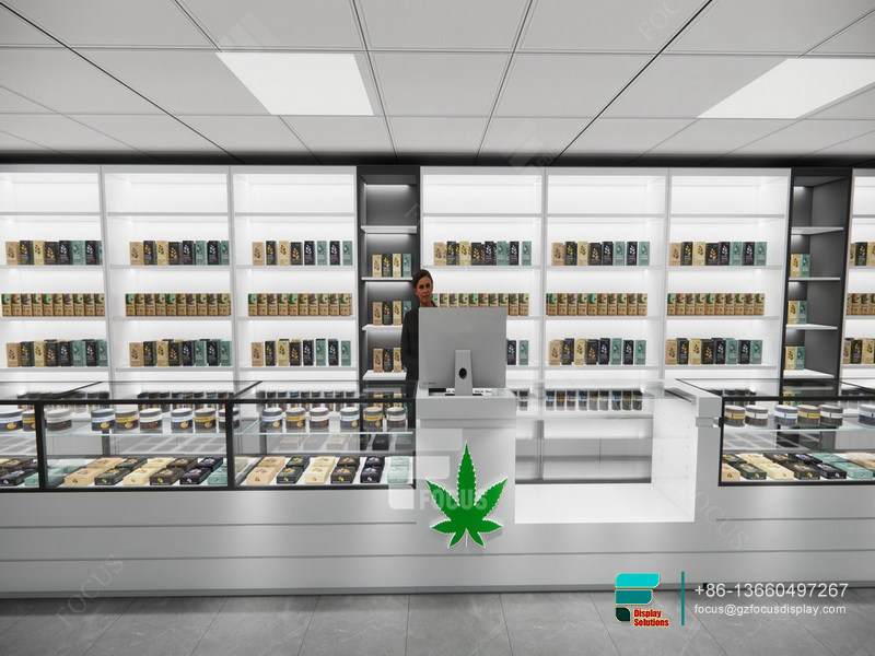 Custom Cigarette Display Cabinet Glass Vitrine For Sale