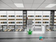 Custom Cigarette Display Cabinet Glass Vitrine For Sale