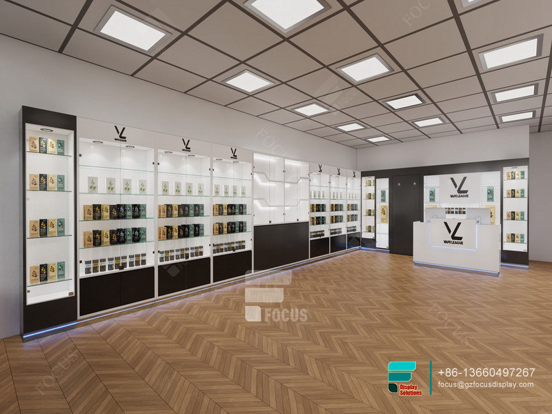 Lockable Cigarette Cabinet Glass Display Showcase With Light