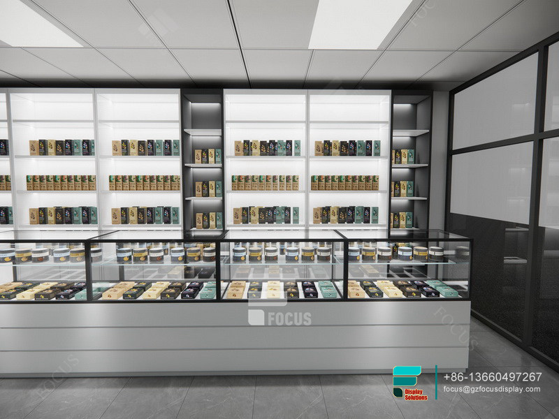 Custom Cigarette Display Cabinet Glass Vitrine For Sale